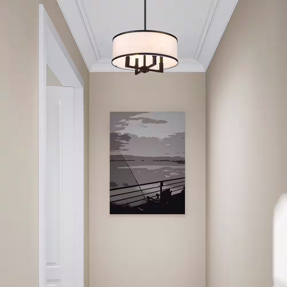 Livex Lighting Park Ridge 4 Light Bronze Pendant Chandelier