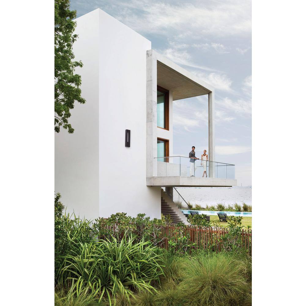 HINKLEY Atlantis 1-Light Satin Black LED Outdoor Wall Lantern Sconce