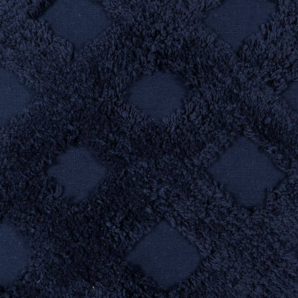 Lush Decor Tufted Navy Diagonal Decorative 20 in. x 20 in. Throw Pillow Cover