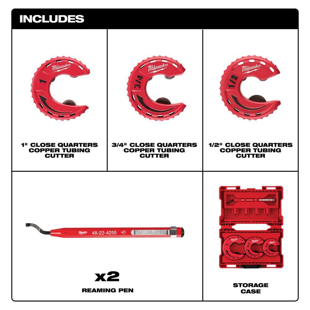 Milwaukee Close Quarters Tubing Cutter Set (3-Piece) With Reaming Pens