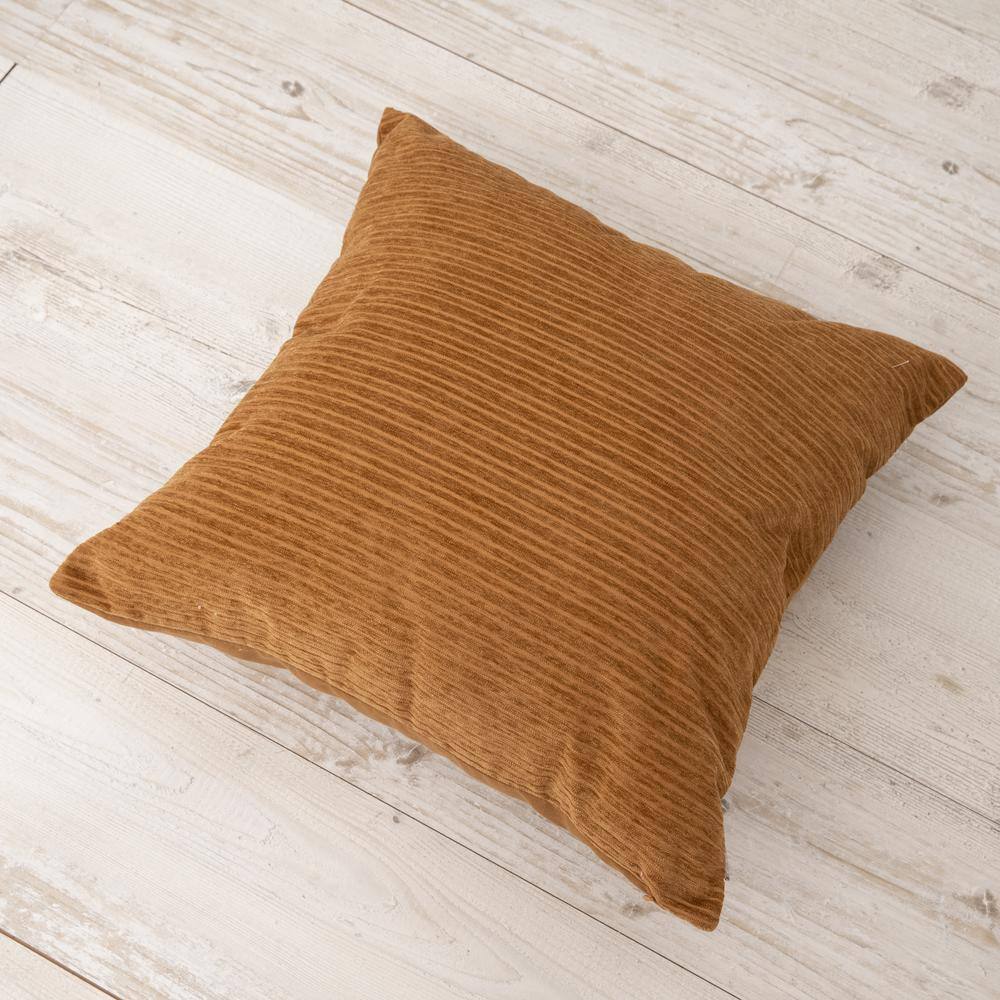 None Opulence Chenille Stripes Square Pillow 20 in. x 20 in. Sudan Brown