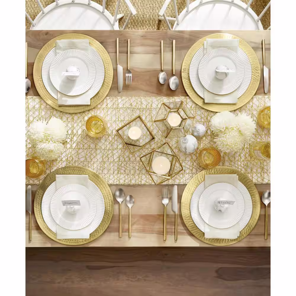 Godinger 16-Piece Seasonal Gold Porcelain Dinnerware Set (Service for 4)
