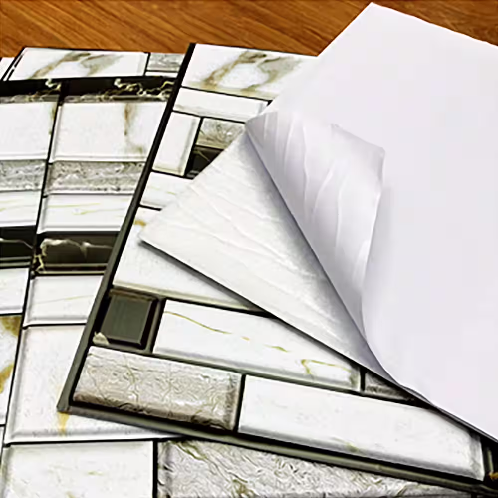 Ejoy 3D PVC Peel and Stick Mosaic Tile Sticker 12 in. x 12 in. / Piece (Set of 40-Piece)