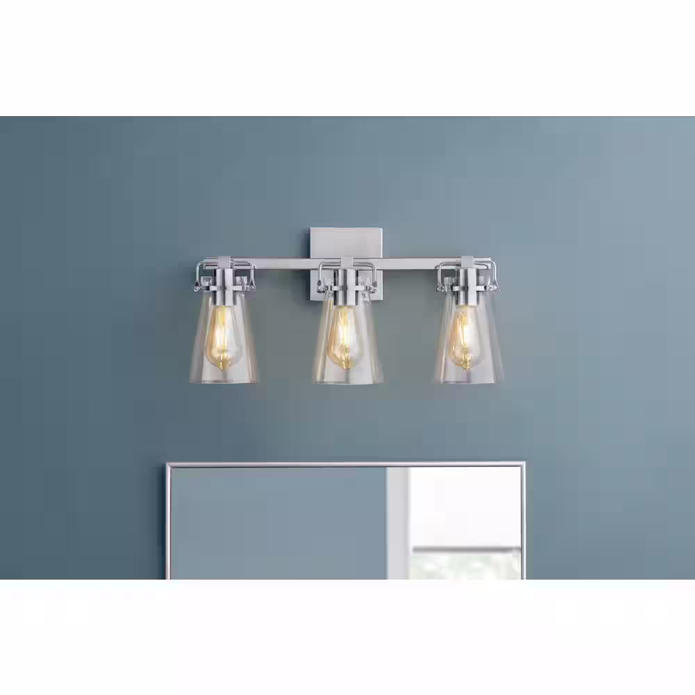 Home Decorators Collection Stonedale 20 in. 3-Light Chrome Vanity Light