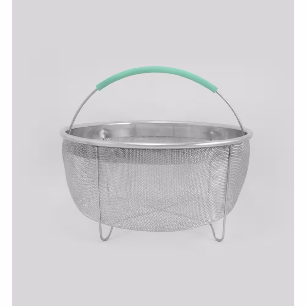 ExcelSteel 8 1/4 in. 3.75 qt. Stainless Steel Strainer Basket Teal