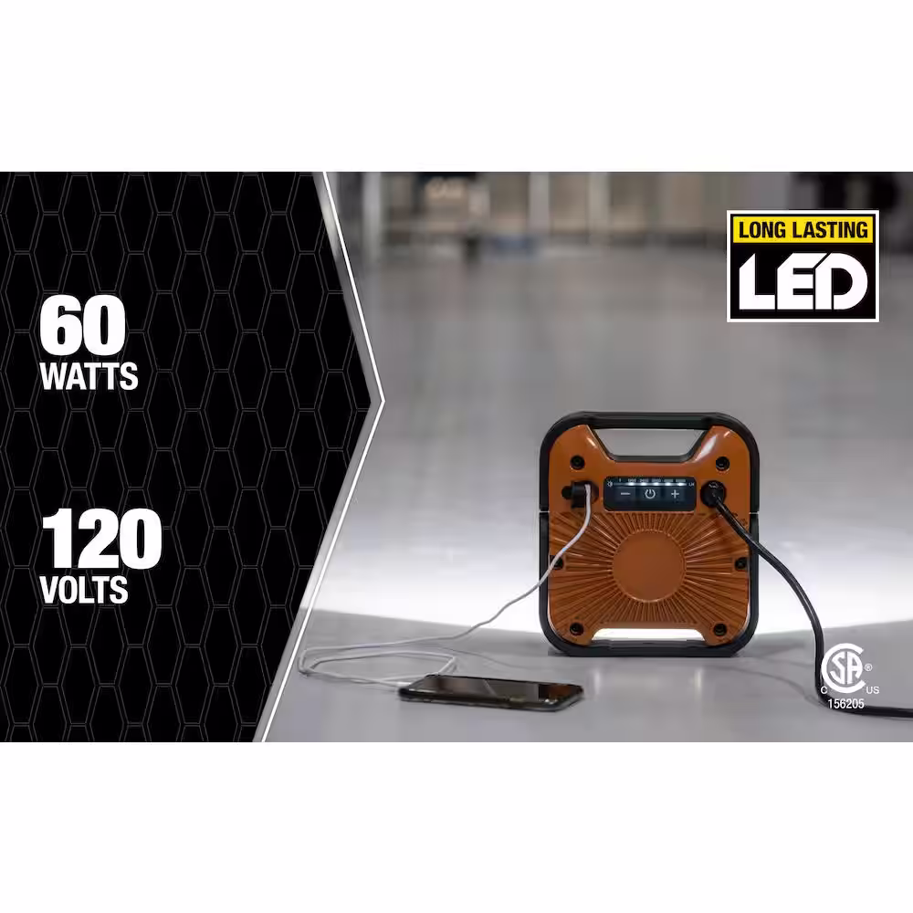 Southwire 6,000 Lumens LED Work Light, with USB Power Outlet