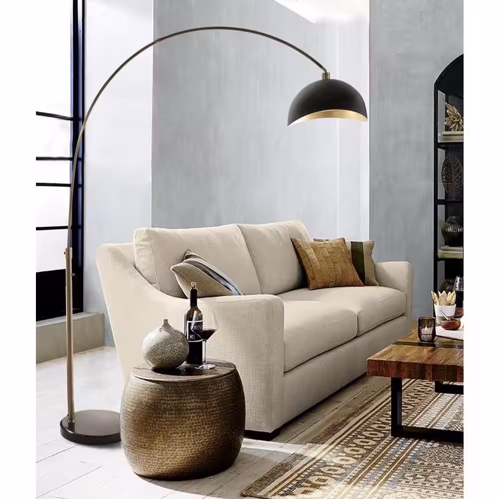 NOVA of California Luna Bella 92 in. Weathered Brass Arc Lamp