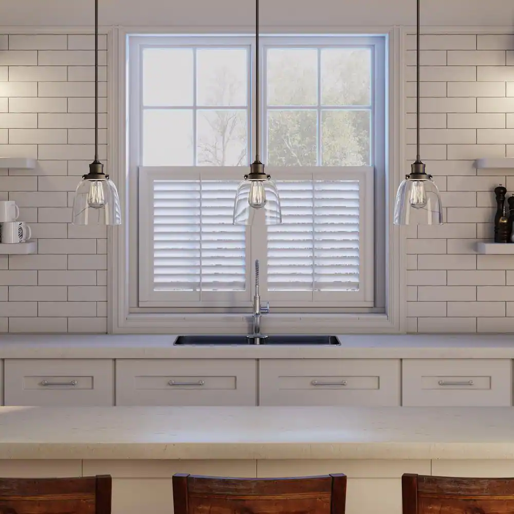 Monteaux Lighting 1-Light Oil Rubbed Bronze Mini Pendant Light Fixture with Clear Glass Shade