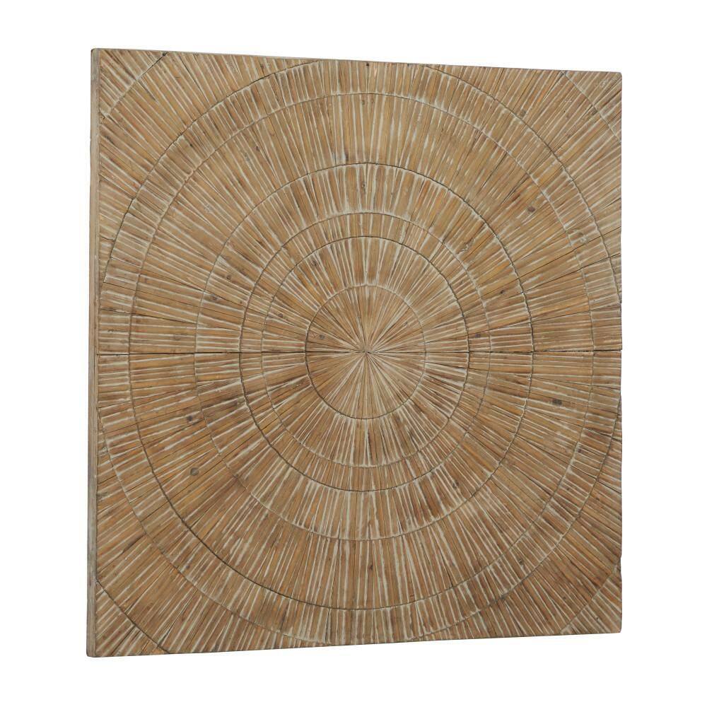 Litton Lane Wood Brown Handmade Radial Starburst Wall Decor