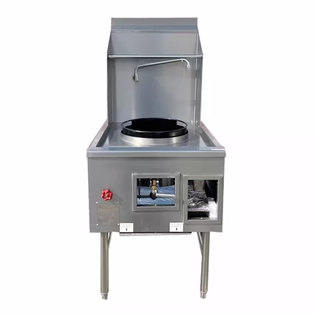 None 24 in. W 1 Burner 13 in. Hole Commercial Microwaveable Cookware LP Propane Chinese Wok Accessory Range in Stainless