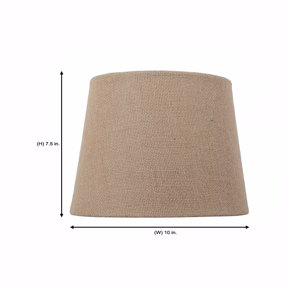 Hampton Bay Mix and Match 10 in. Dia x 7.5 in. H Burlap Round Accent Shade