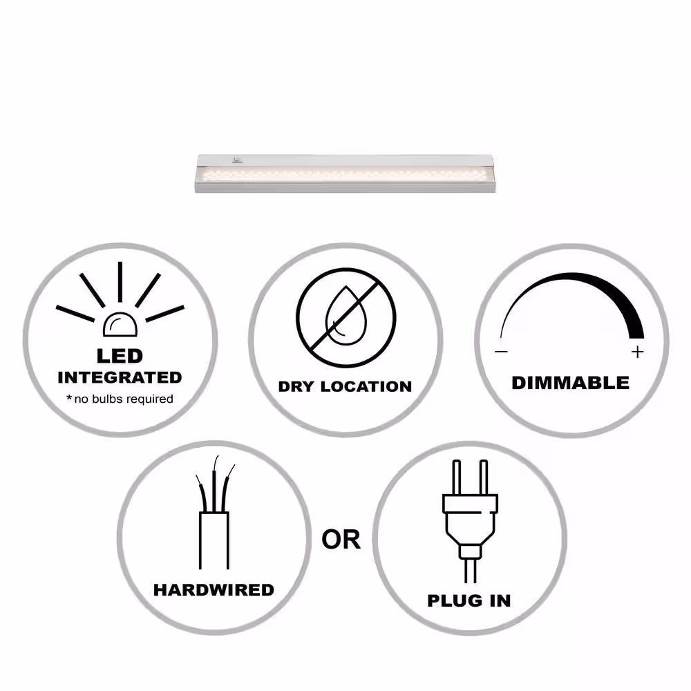 Bel Air Lighting Signature Hardwired or Plug-In 24 in. White LED Undercabinet Light with High/Low Switch