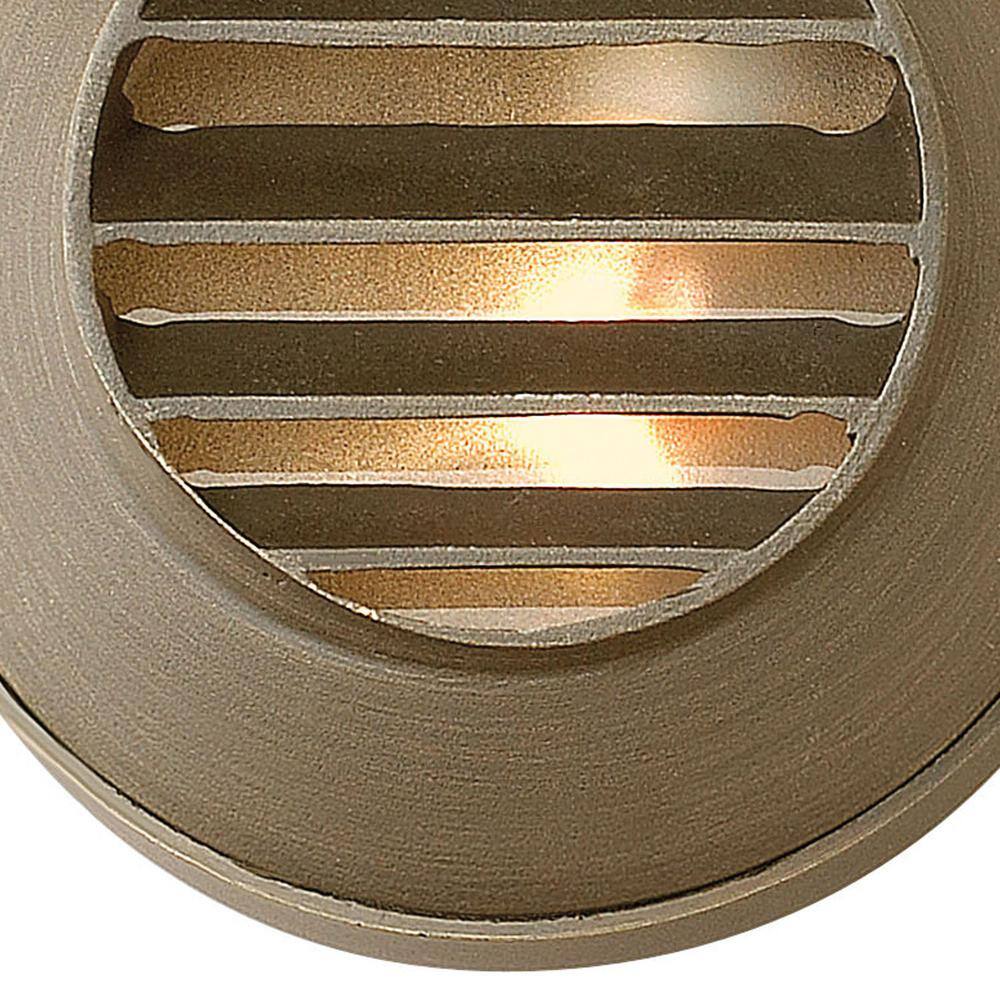 HINKLEY Hardy Island Round Louvered Matte Bronze LED Deck Sconce