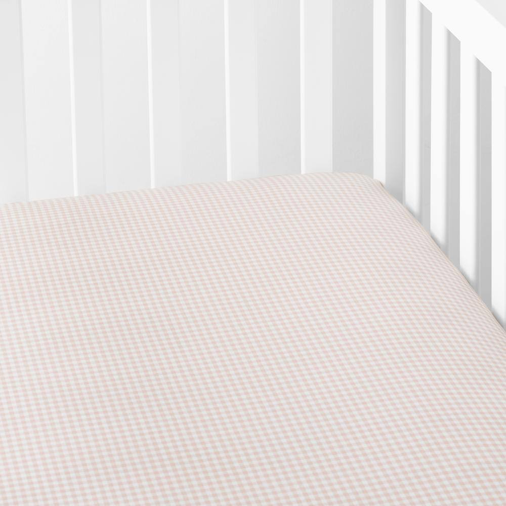 The Company Store Company Kid's Ditsy Gingham Organic Cotton Percale Crib Sheet