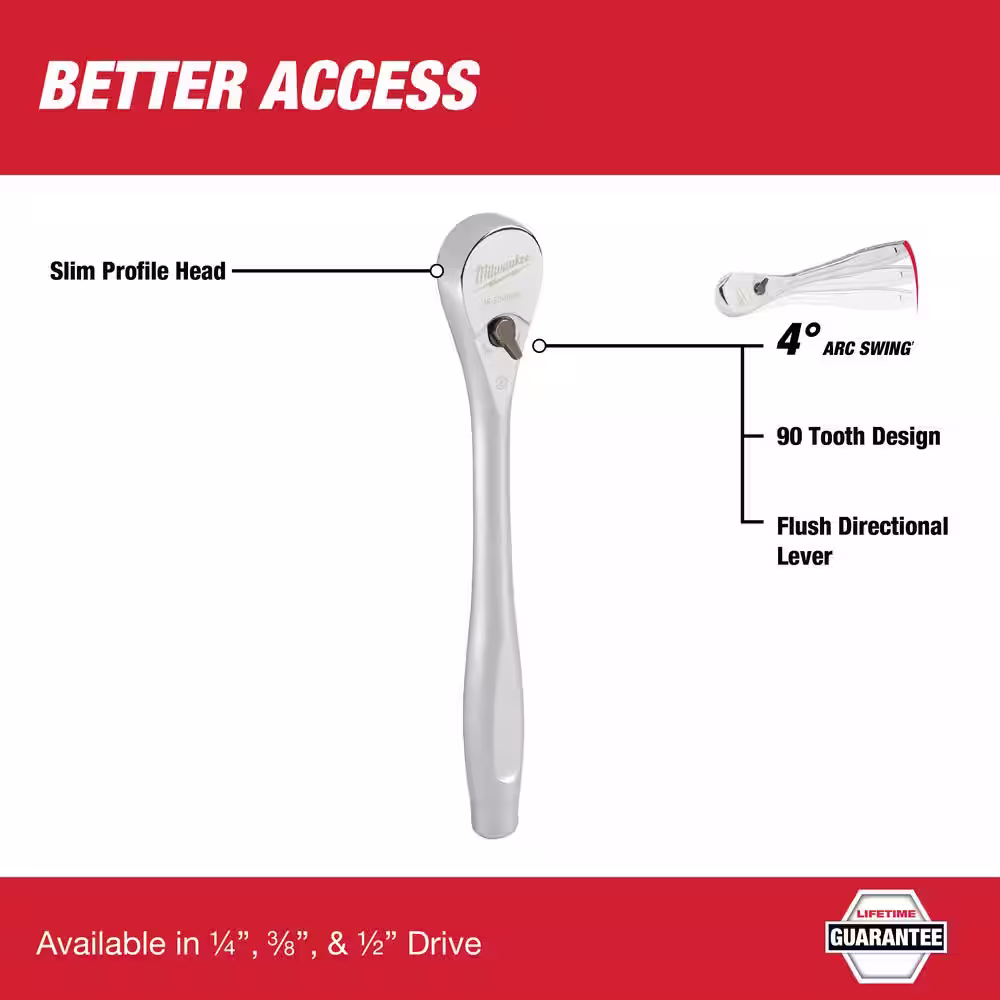 Milwaukee 3/8 in. Drive Ratchet and SHOCKWAVE Impact Duty 3/8 in. SAE Deep Impact Rated Socket Set (9-Piece)