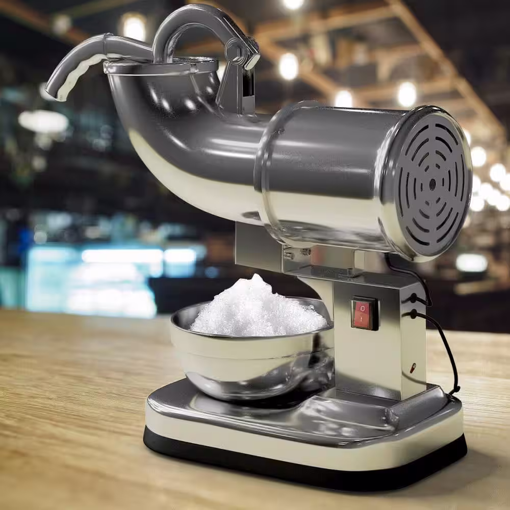 Costway 440lbs Silver Electric Ice Shaver Machine Snow Cone Maker Crusher Shaving Cold Drink