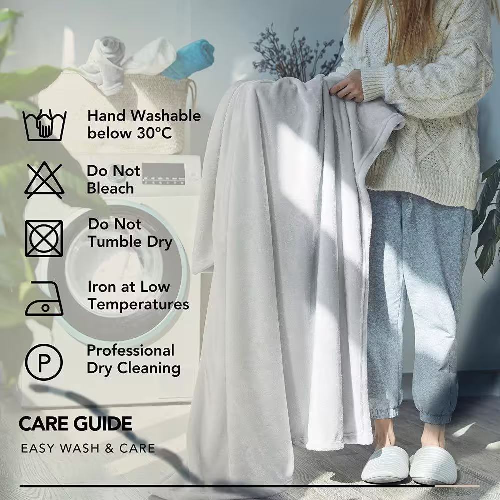 None Gray Soft Lightweight Plush Cozy Flannel Fleece Twin Blanket for Bed, Sofa, Couch, Travel, Camping