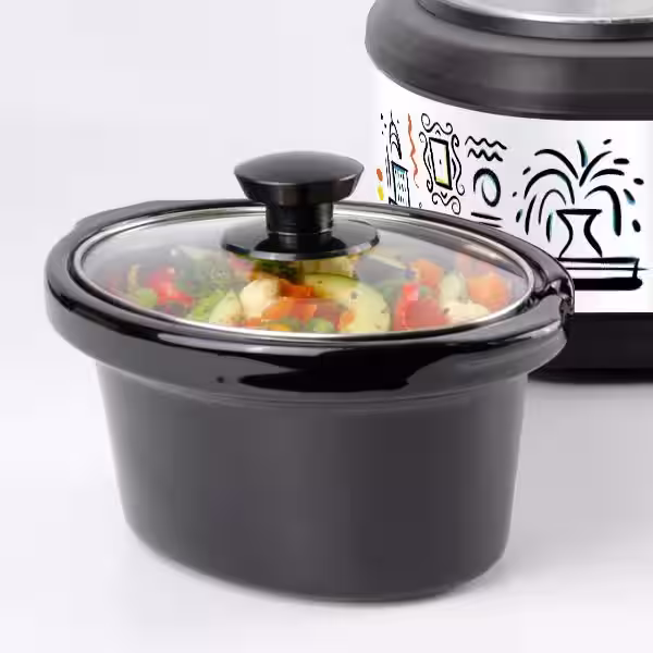 None FRIENDS Triple Slow Cooker with 3 x 2.5Qt Inserts