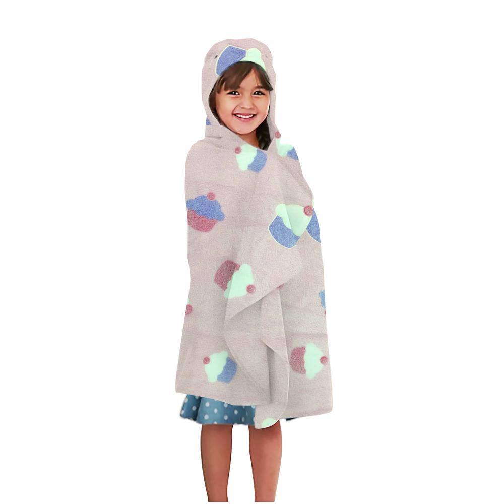Harper Lane Kids Cupcakes Glow in the Dark Hooded Pink 50 in. x 25 in. Throw
