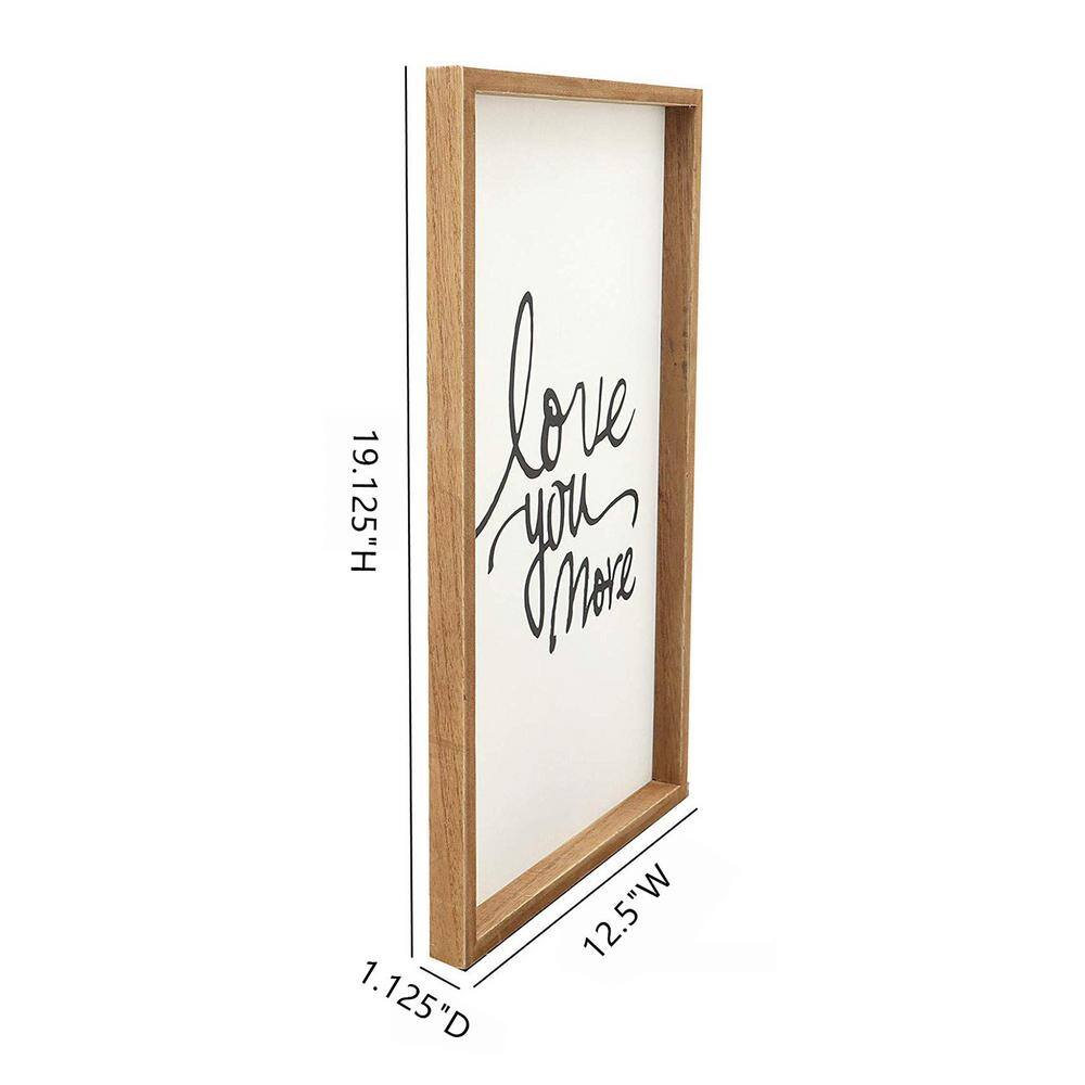 None Love You More Framed Wood Wall Decorative Sign