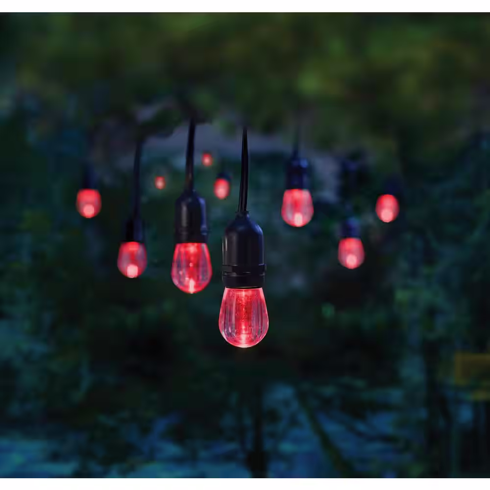 Home Decorators Collection 12-Light 24 ft. Indoor/Outdoor Integrated LED String Light with Color Changing Bulbs