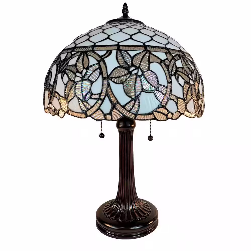 Amora Lighting 24 in. Tiffany Style Floral Table Lamp