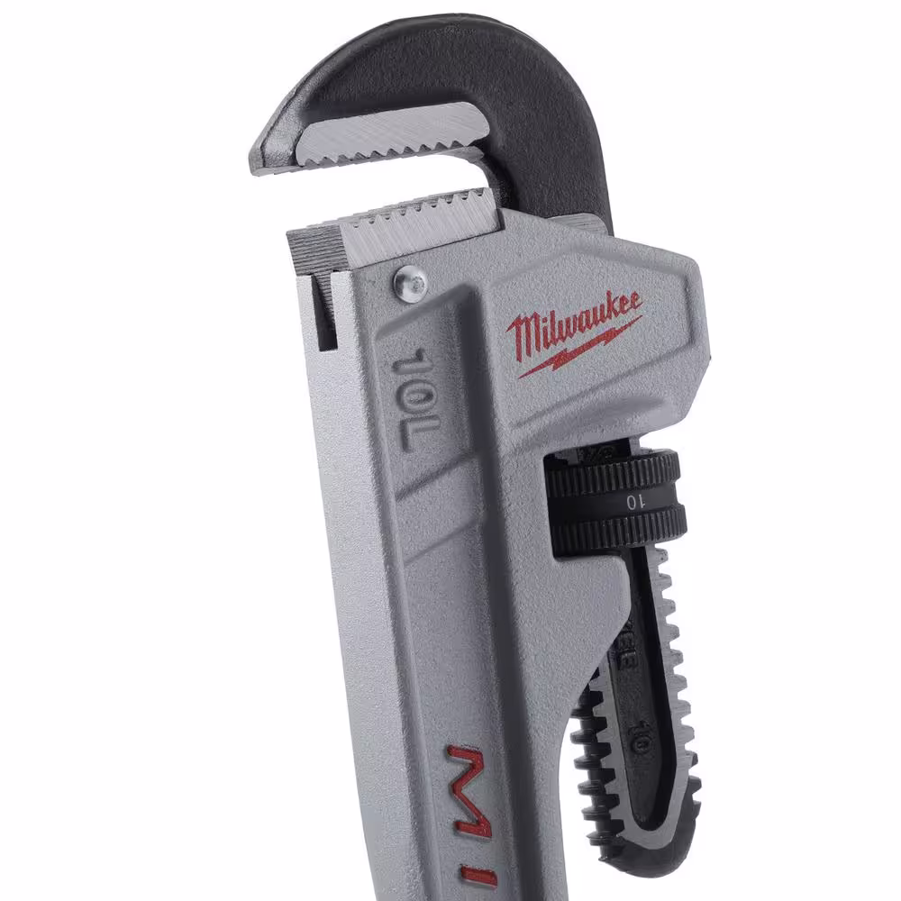 Milwaukee 10 in. Long and 14 in. Aluminum Pipe Wrench with Power Length Handle (2-Piece)