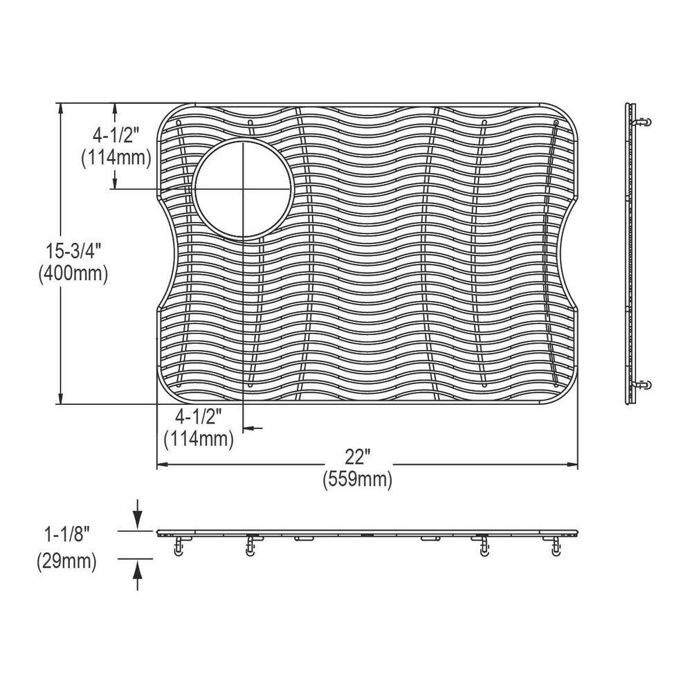 Elkay 22 in. x 15.75 in. Bottom Grid for Kitchen Sink in Stainless Steel