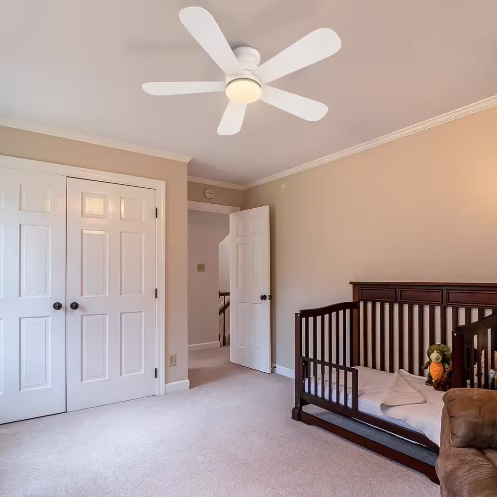 CARRO Kaze 48 in. Dimmable LED Indoor/Outdoor White Smart Ceiling Fan with Light and Remote, Works with Alexa/Google Home