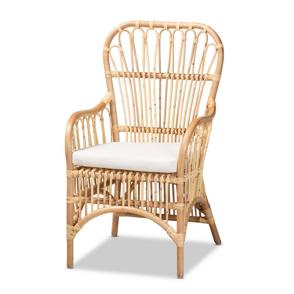 bali & pari Aya Natural and White Arm Chair