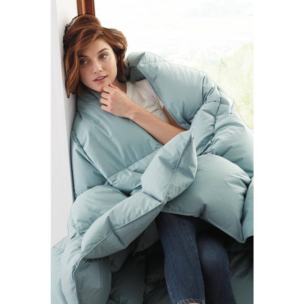 The Company Store Lacrosse Loftaire Light Warmth Sea Mist Full Down Alternative Comforter