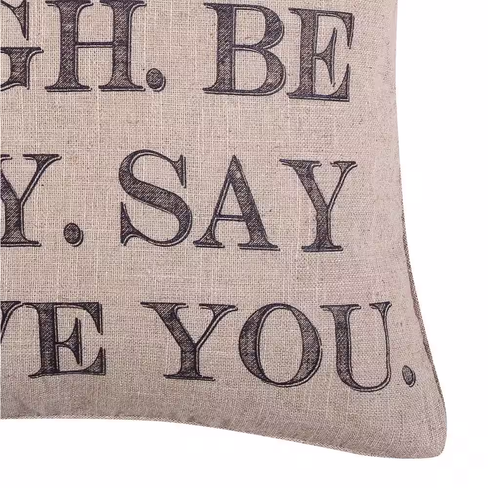 None Santa Fe Tan, Black BE KIND Sentiment Print 20 in. x 20 in. Throw Pillow