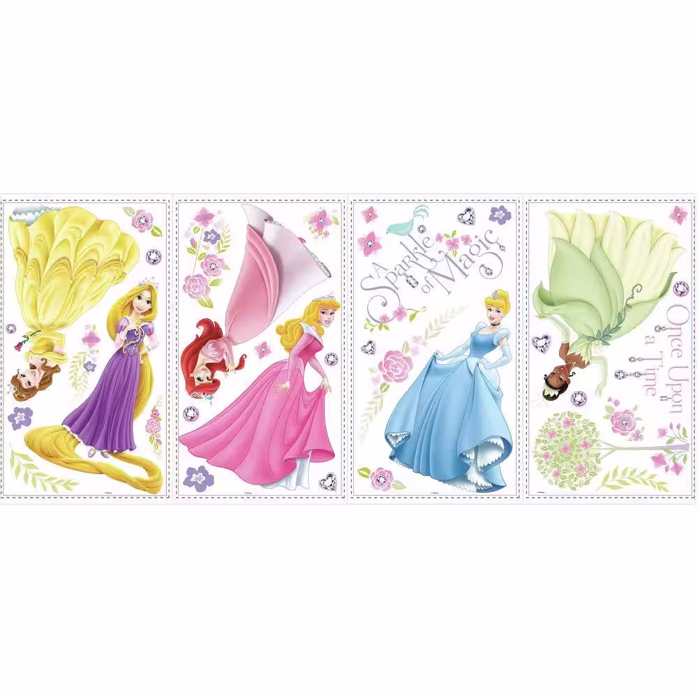 RoomMates 5 in. W x 11.5 in. H Disney Princess - Glow Within Princess 36-Piece Wall Decal