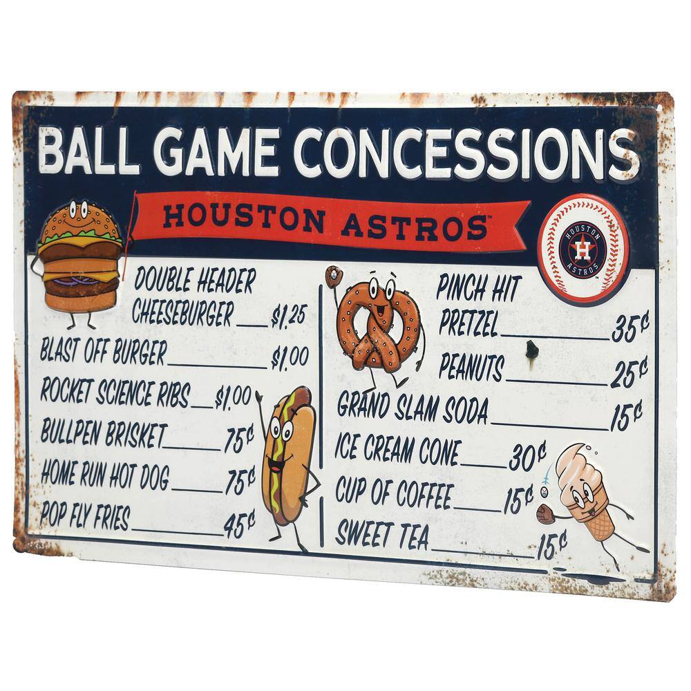 Open Road Brands Houston Astros Ball Game Concessions Metal Sign