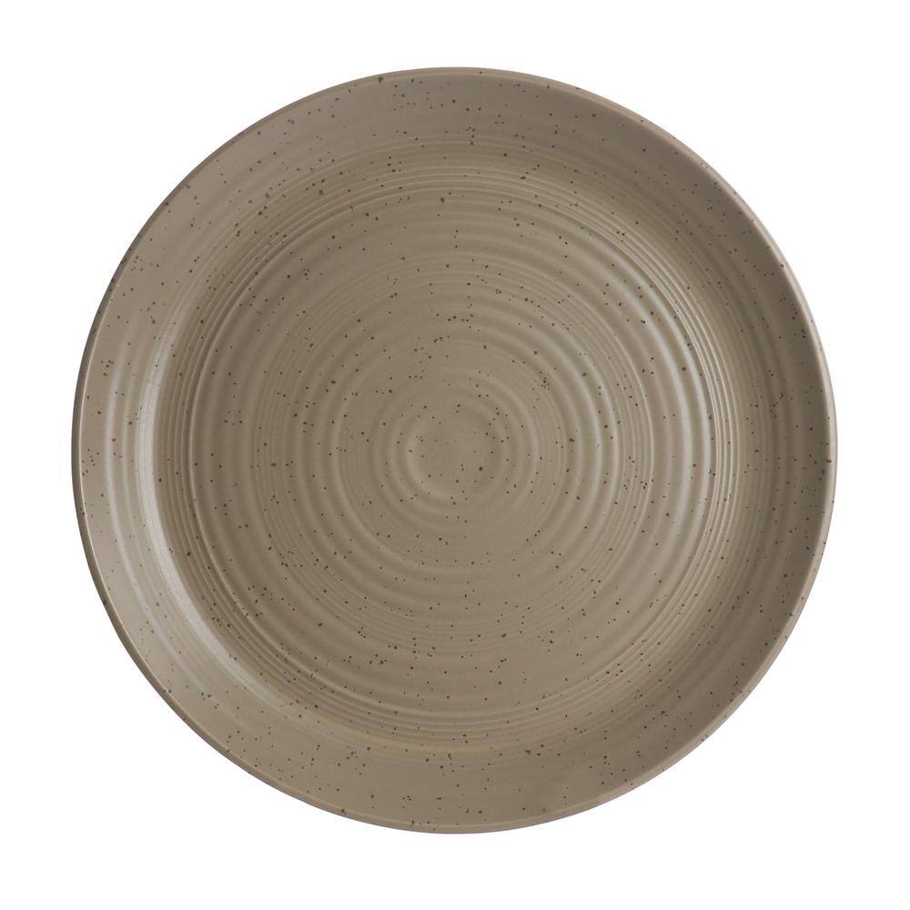 None Milbrook 6-pieces 10 in. Round Stoneware Dinner Plate Set in Mocha