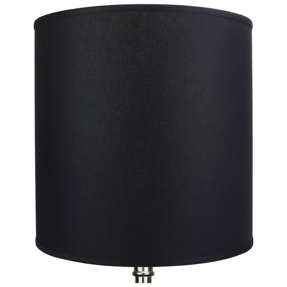 FenchelShades.com Fenchel Shades 18 in. Top Diameter x 18 in. Bottom Diameter x 18 in. Height Drum Lamp Shade - Linen Black