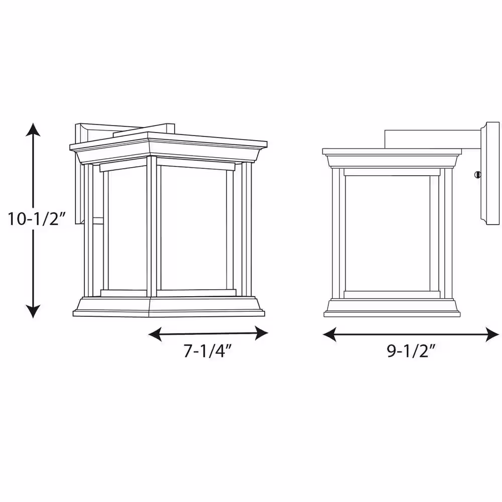 Progress Lighting Endicott Collection 1-Light Textured Black Clear Seeded Glass Craftsman Outdoor Small Wall Lantern Light