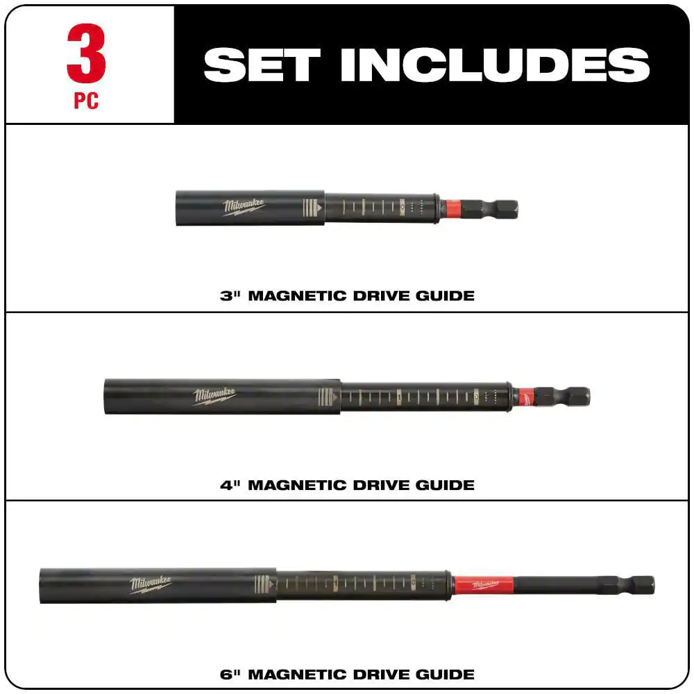 Milwaukee SHOCKWAVE Impact Duty Alloy Steel Magnetic Drive Guide Set (3-Piece)