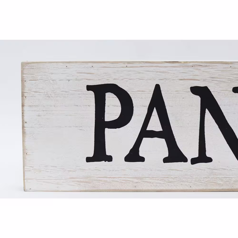 PARISLOFT Indoor Pantry Whitewashed Wood Wall Decorative Sign