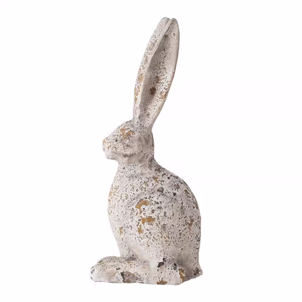A & B Home Cement Gray Rabbit Table Decor - 13 in. H