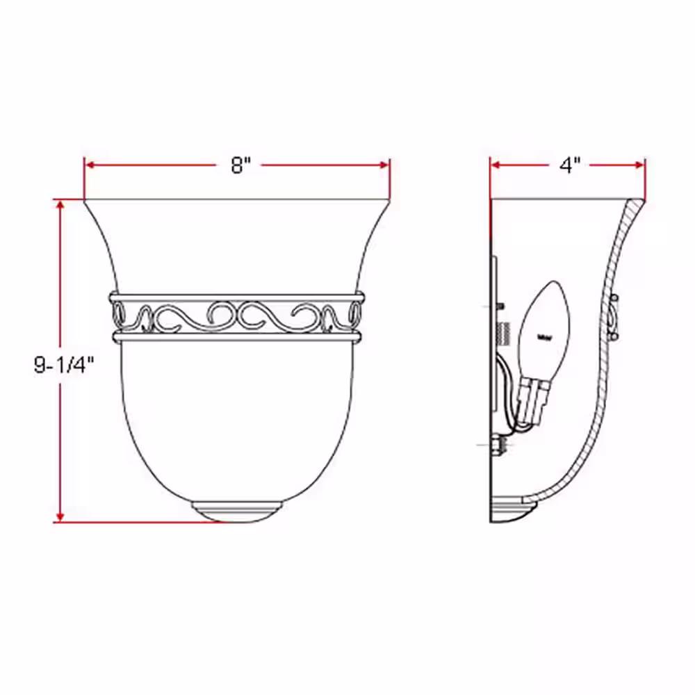 Design House Marlowe 1-Light Satin Nickel Tulip Shape Sconce