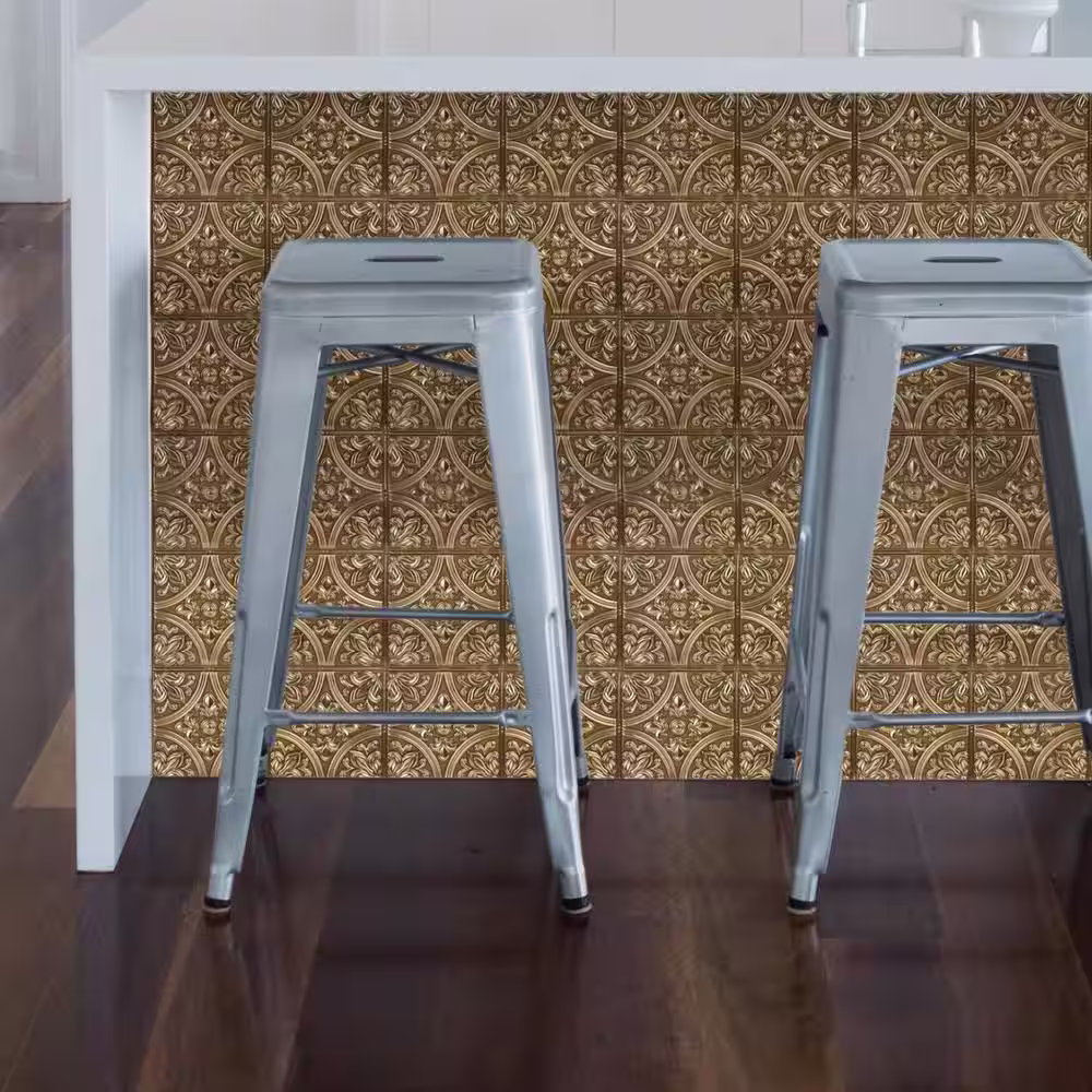 InHome Chelsea Bronze Faux Metallic Tile Wall Decals