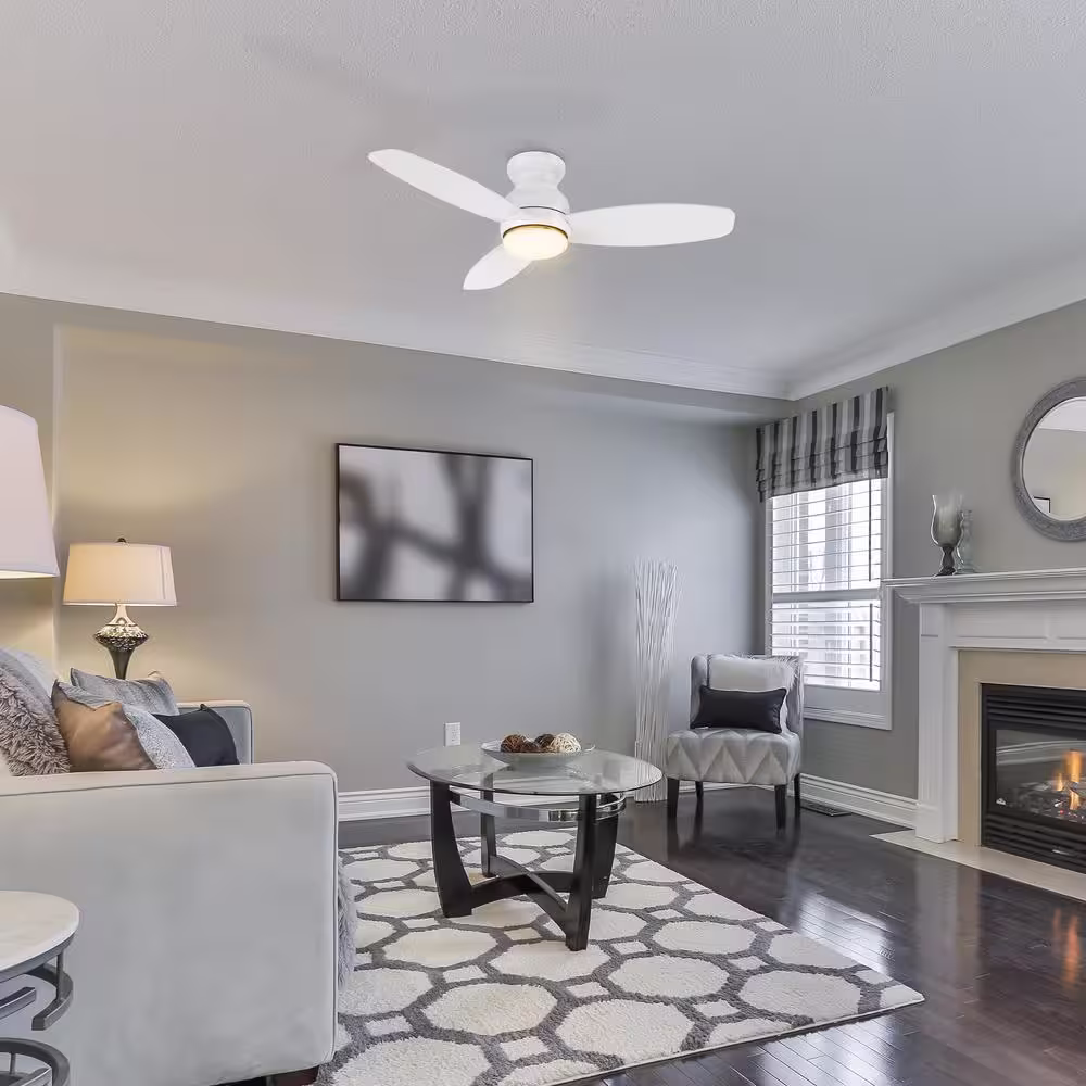 CARRO Arran 48 in. Color Changing Integrated LED Indoor Matte White 10-Speed DC Ceiling Fan with Light Kit and Remote Control