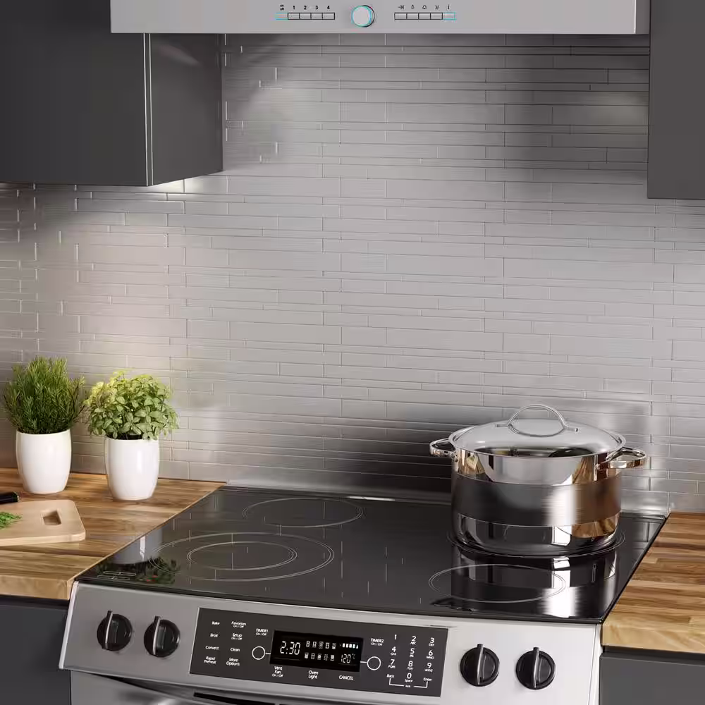 None Murano S2 Stainless 9.72 in. x 12.2 in. x 5 mm Metal Peel and Stick Wall Mosaic Tile (4.78 sq. ft./Case)