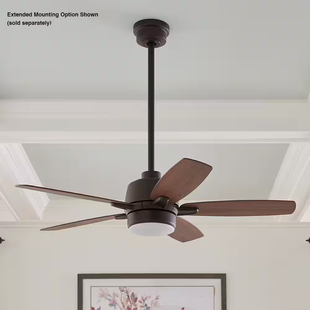 Home Decorators Collection Fawndale 46 in. Indoor Integrated LED Bronze Ceiling Fan with Light Kit, 5 Reversible Blades and Remote Control