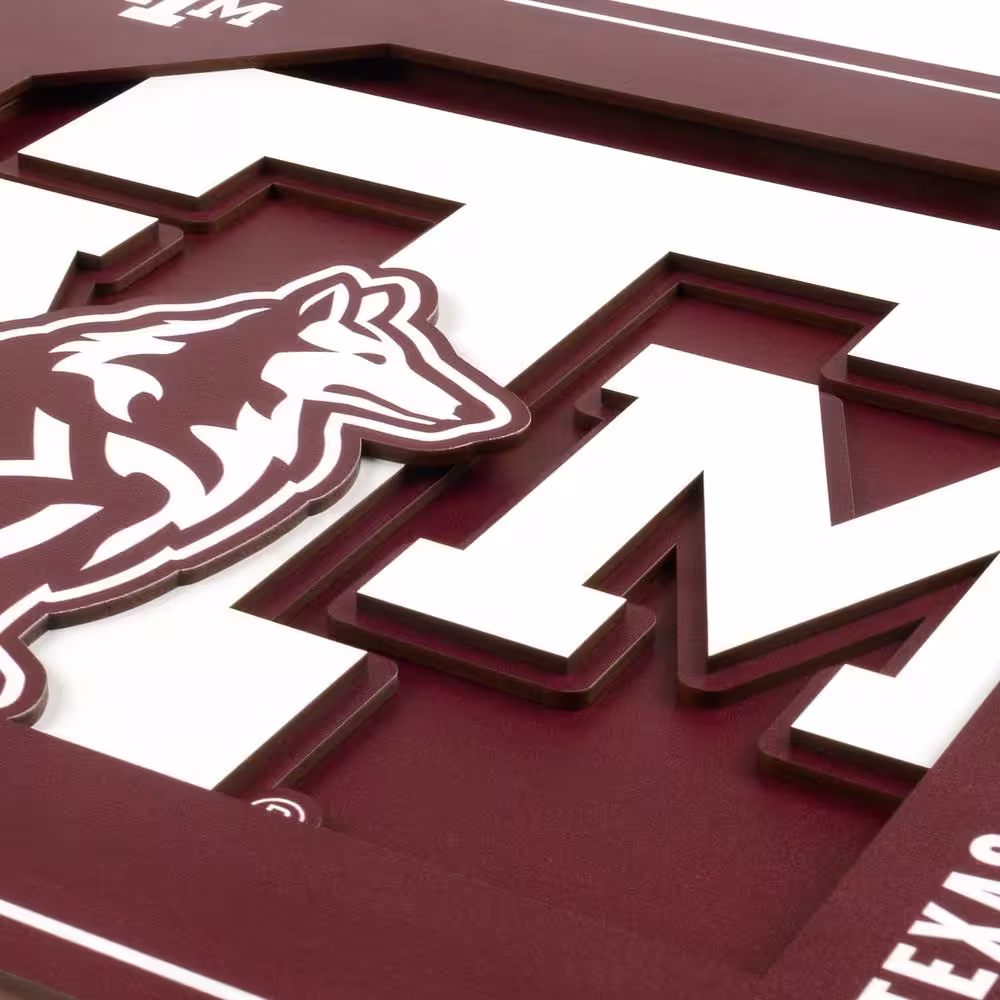 None NCAA Texas A and M Aggies 3D Logo Series Wall Art - 12x12