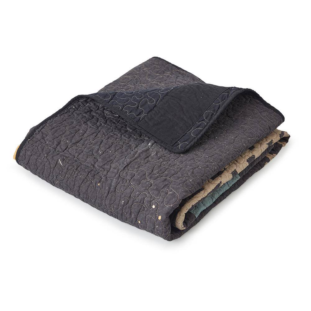 DONNA SHARP Moonlit Cabin Black Cotton Throw