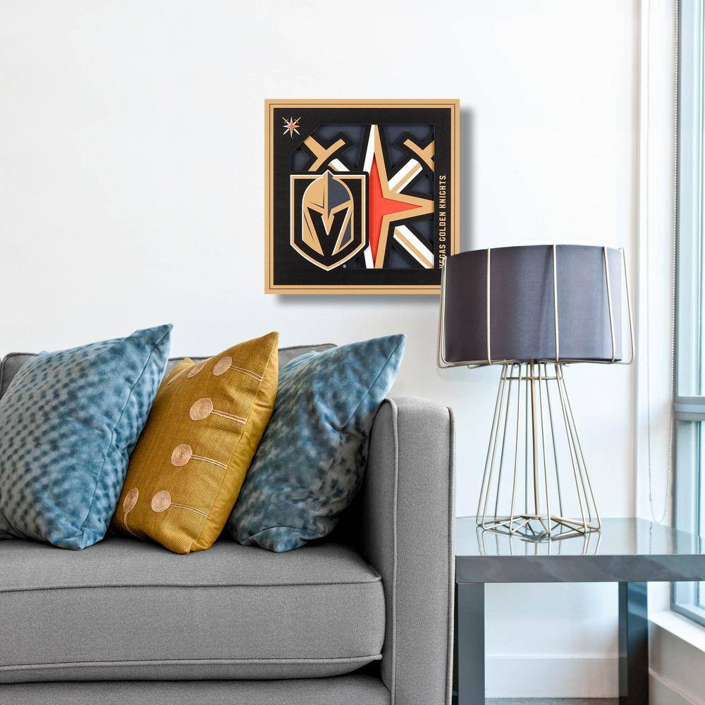 YouTheFan NHL Vegas Golden Knights 3D Logo Series Wall Art - 12x12