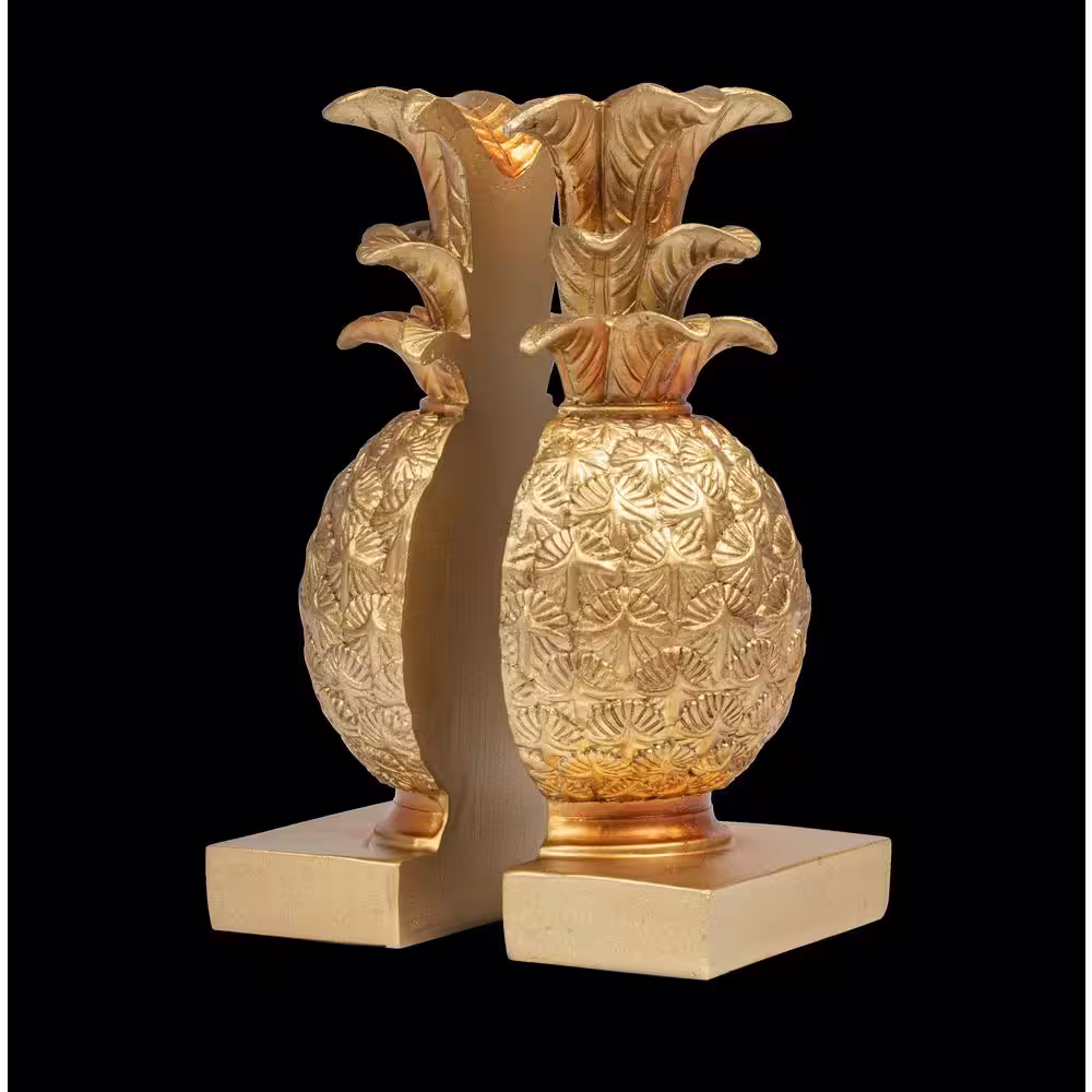 Storied Home 8-7/8 in. H Resin Pineapple Bookends Set