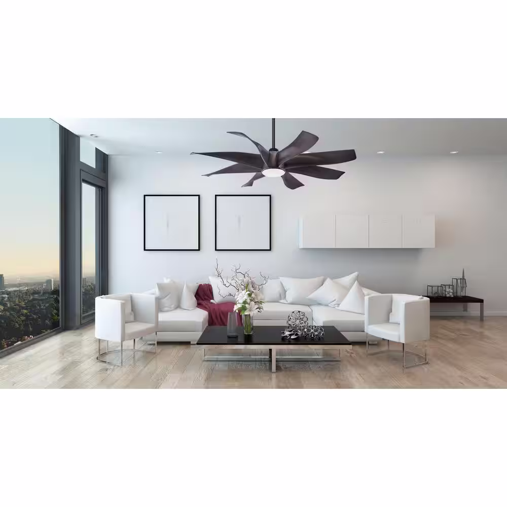 MINKA-AIRE Dream Star 60 in. Integrated LED Indoor Graphite Steel Ceiling Fan with Light with Remote Control
